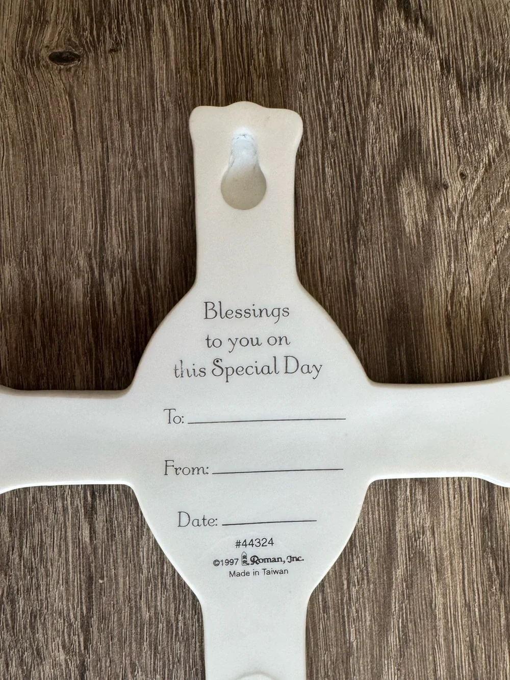 Porcelain Baby Baptism Wall Cross
